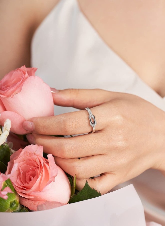 IMOLOVE هدية عيد الأم من إيمولوف: خواتم الحب بين الأم وابنتها، خاتم زفاف من المويسانايت، خواتم مويسانيت للنساء، خاتم عقدة مربعة للأم وابنتها - 95 - Image 3
